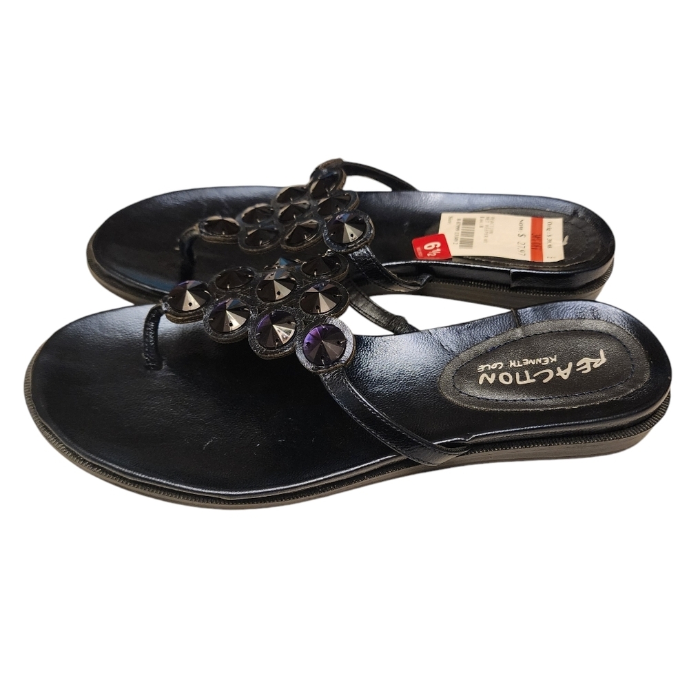 Kenneth Cole Reaction Royal Blue Jeweled Thong Sandals Size 6.5 - Picture 2 of 5